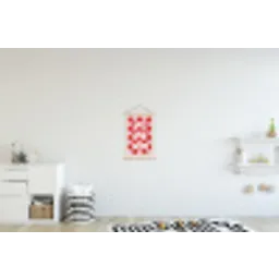 Hot - Spicy - Geruit - Rood textielposter latten blank klein -kinderkamer