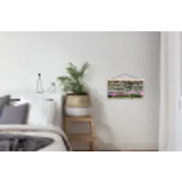 Hortensia’s - Stenen - Muur - Bloemen textielposter latten blank klein -woonkamer