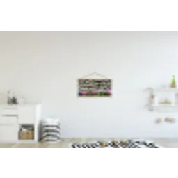 Hortensia’s - Stenen - Muur - Bloemen textielposter latten blank klein -kinderkamer