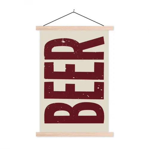 Japandi - Beer - Red - Retro textielposter latten blank klein -3d