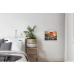 Koi - Zee - Golven - Zon textielposter latten blank klein -woonkamer