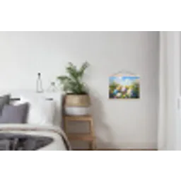Grasveld - Eieren - Bloemen textielposter latten blank klein -woonkamer