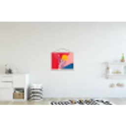 Bladeren - Zon - Abstracte vormen textielposter latten blank klein -kinderkamer