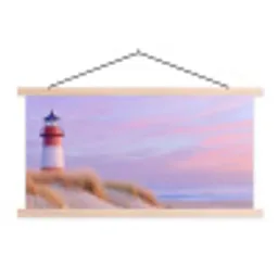 Vuurtoren - Duinen - Zonsondergang textielposter latten blank klein -3d