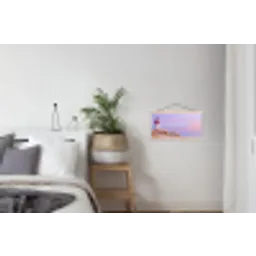 Vuurtoren - Duinen - Zonsondergang textielposter latten blank klein -woonkamer