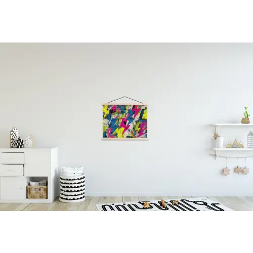 Bliksemschichten - Patroon - Marmer - Kleuren textielposter latten blank klein -kinderkamer