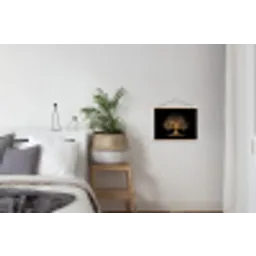 Lichtjes - Boom - Abstract - Zwart textielposter latten blank klein -woonkamer