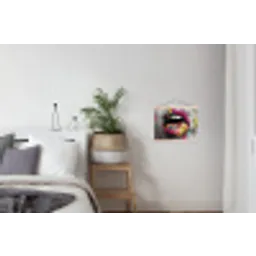 Lippen - Graffiti - Expressief textielposter latten blank klein -woonkamer