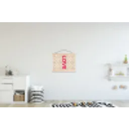 Love - Stippen - Roze textielposter latten blank klein -kinderkamer