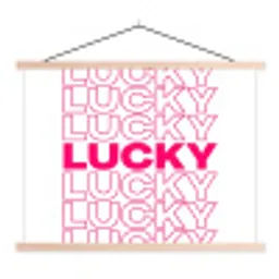 Lucky - Roze - Patroon textielposter latten blank klein -3d