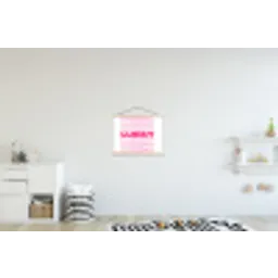 Lucky - Roze - Patroon textielposter latten blank klein -kinderkamer