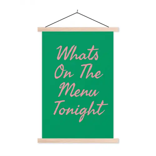 Menu - Quote - Roze textielposter latten blank klein -3d