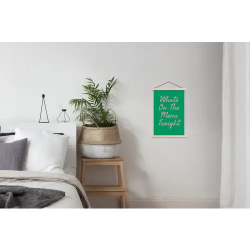 Menu - Quote - Roze textielposter latten blank klein -woonkamer