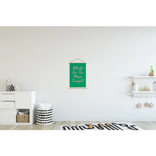 Menu - Quote - Roze textielposter latten blank klein -kinderkamer