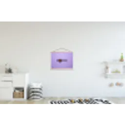 Maandag - Mok - Koffie - Paars textielposter latten blank klein -kinderkamer