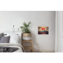 Bergtop - Sneeuw - Zon textielposter latten blank klein -woonkamer
