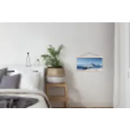 Bergen - Sneeuw - Winter textielposter latten blank klein -woonkamer
