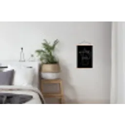 Mokkapot - Zwart - Wit - Lijntekening textielposter latten blank klein -woonkamer