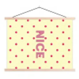 Nice - Stippen - Roze - Geel textielposter latten blank klein -3d