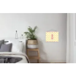Nice - Stippen - Roze - Geel textielposter latten blank klein -woonkamer