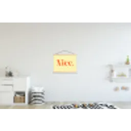 Nice - Oranje - Geel - Minimalistisch textielposter latten blank klein -kinderkamer