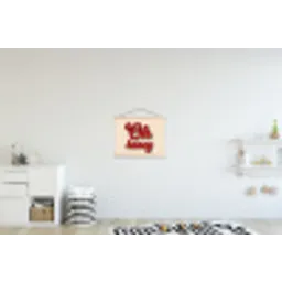 Oh honey - Rood - Schaduw textielposter latten blank klein -kinderkamer