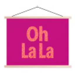 Oh la la - Luipaardprint - Roze textielposter latten blank klein -3d