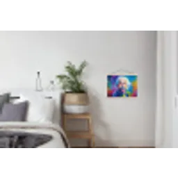 Oude man - Expressief - Kleurrijk textielposter latten blank klein -woonkamer