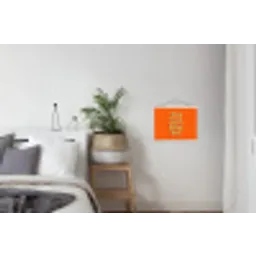 Oranje - Slow down you're doing fine - Retro textielposter latten blank klein -woonkamer