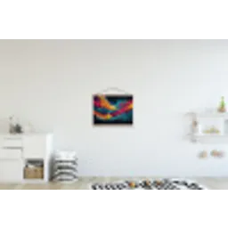 Banen - Golven - Kleurrijk - Abstract textielposter latten blank klein -kinderkamer