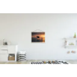 Orka - Zee - Zonsondergang textielposter latten blank klein -kinderkamer
