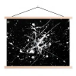 Verfspatten - Wit - Abstract - Explosie textielposter latten blank klein -3d