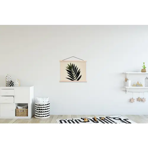 Palmblad - Donkere bladen - Subtiel textielposter latten blank klein -kinderkamer