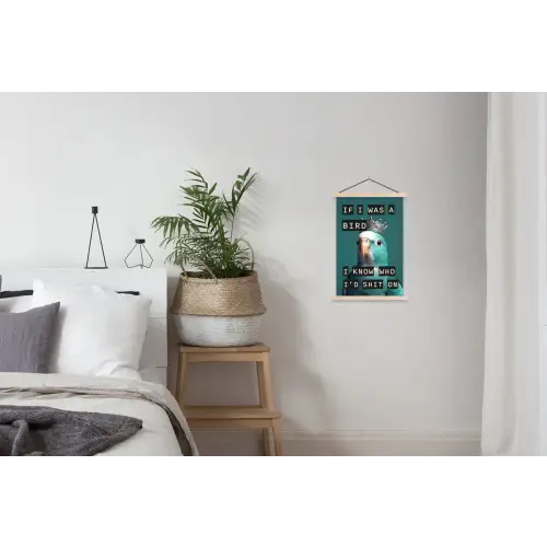 Parkiet - Turquoise - Quotes - Decoratie textielposter latten blank klein -woonkamer