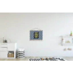 Patroon - Geblok - Blauw - Slow down you're doing fine textielposter latten blank klein -kinderkamer