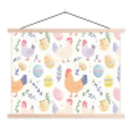 Patroon - Kip - Paaseieren textielposter latten blank klein -3d