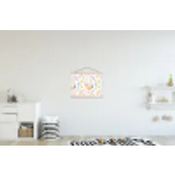 Patroon - Kip - Paaseieren textielposter latten blank klein -kinderkamer
