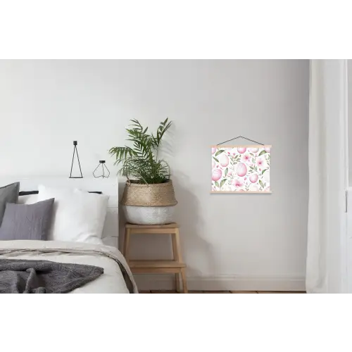Patroon - Eieren - Roze - Pasen textielposter latten blank klein -woonkamer