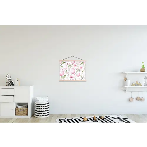 Patroon - Eieren - Roze - Pasen textielposter latten blank klein -kinderkamer