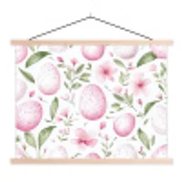 Patroon - Eieren - Roze - Pasen textielposter latten blank klein -3d