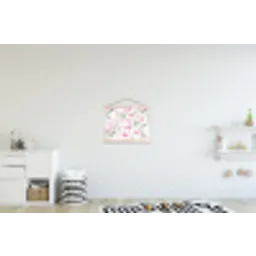 Patroon - Eieren - Roze - Pasen textielposter latten blank klein -kinderkamer