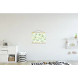 Patroon - Groen - Eieren textielposter latten blank klein -kinderkamer