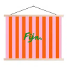 Patroon - Oranje - Fijn - Strepen textielposter latten blank klein -3d