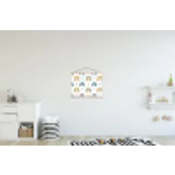 Patroon - Regenboog - Hartjes textielposter latten blank klein -kinderkamer