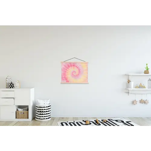 Patroon - Tie Dye - Pasteltinten - Roze textielposter latten blank klein -kinderkamer