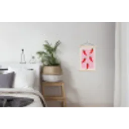 Pepers - Rood - Illustratie textielposter latten blank klein -woonkamer