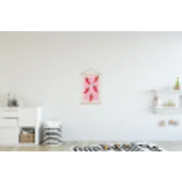 Pepers - Rood - Illustratie textielposter latten blank klein -kinderkamer