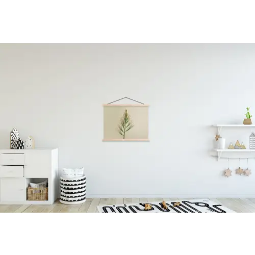 Dennentak - Naaldvormige bladeren - Lichtgroen textielposter latten blank klein -kinderkamer