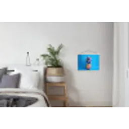 Ananas - Blauw - Tropisch - Vrolijk textielposter latten blank klein -woonkamer