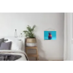 Ananas - Regenboog - Blauw - Popart textielposter latten blank klein -woonkamer
